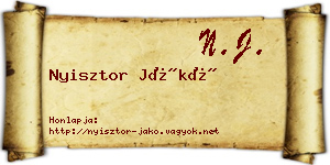 Nyisztor Jákó névjegykártya